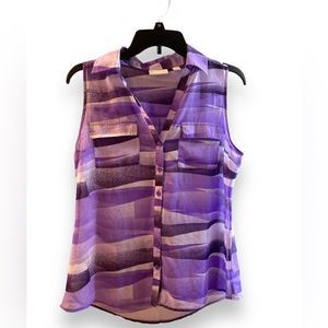Purple and grey sleeveless shirt from New York and company size small